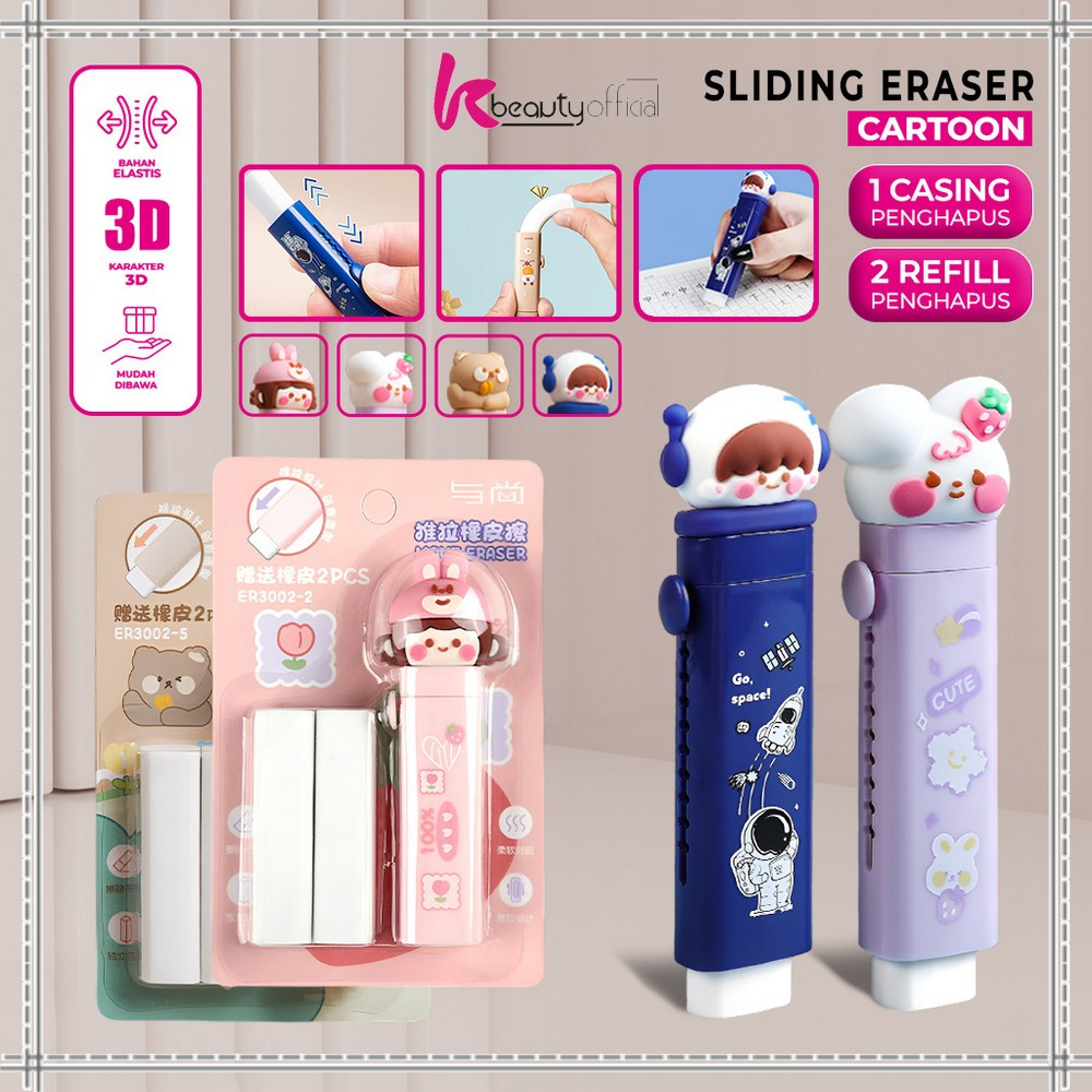 

KB-A78 Penghapus Pensil Mekanik Free 2PCS Refill Penghapus Karakter Kartun 3D Sliding Eraser / Mechanical Eraser Perlengkapan Sekolah Anak / Penghapus Pensil Anak Import