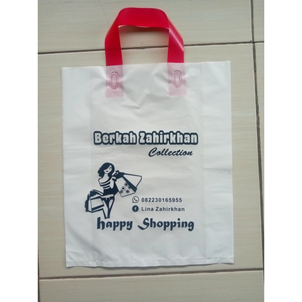 Plastik Shopping Bag plastik Sablon ( minimal order 300 pcs )