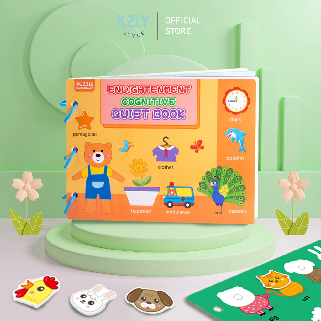 Kzly Style 17 Themes Quiet Book Busy Book Buku Aktivitas Velcro Anak Kids Activity Book Chlidren Busy Book Busy Book Sticker Bongkar Buku Edukasi Buku Edukasi Anak