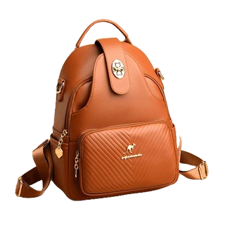 Tas Ransel KULIT ZIZE KANGGURU Wanita Warna Solid Mode Tas Sekolah Tas Kerja Jalan jalan Kasual Wani