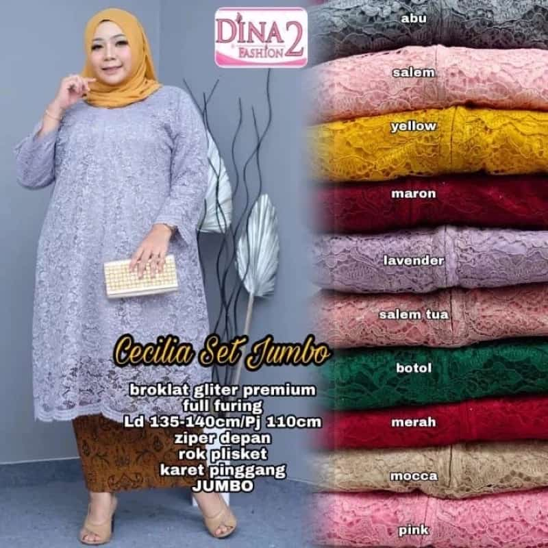 TUNIK JUMBO BIG SIZE BROKAT 4XL // BROKAT ATASAN WANITA LONG TUNIK