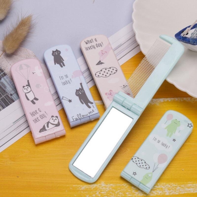 SISIR KACA LIPAT / sisir kaca lipat besi karakter / sisir lucu / sisir warna / sisir kantong