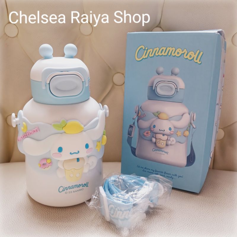 Botol Termos Stainless Selempang Sanrio Cinnamoroll Lemon 480ml 10,5x11x17,6cm Cinamorol Cinamoroll 