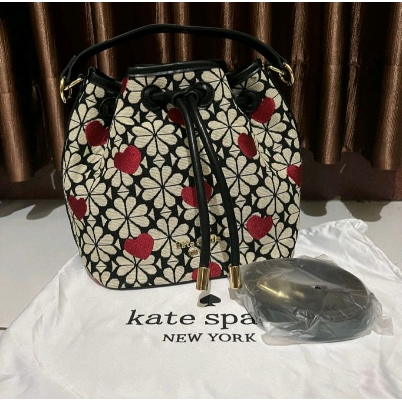 READYSTOCK  Tas Serut KS Hati Merah Jacquard