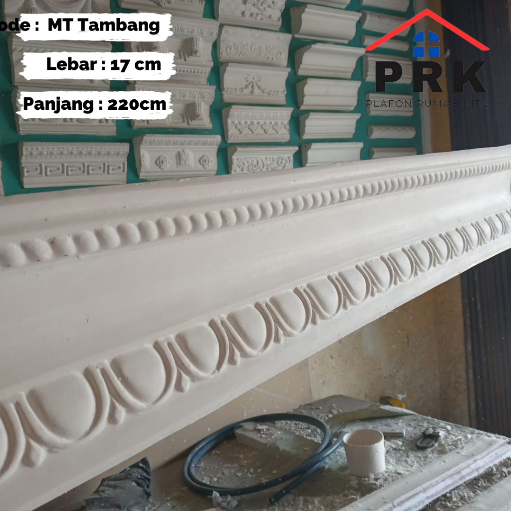 Lis List Gypsum Gipsum Motif Mk Tambang lebar 17 cm Plafon ornament dekoratif untuk Interior Plafond