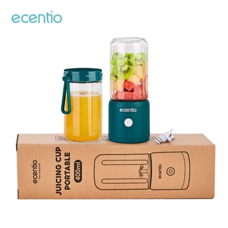 Ecentio Blender Jus Portable Mini Juicer 380ml + 380ml 8 mata pisau Cangkir mini Juicer Blender ecen
