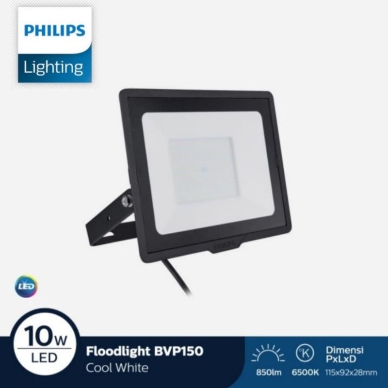 Lampu Sorot Tembak Taman Outdoor PHILIPS LED BVP150 10 20 30 50 W  Watt Cahaya Putih 6500K Netral 40