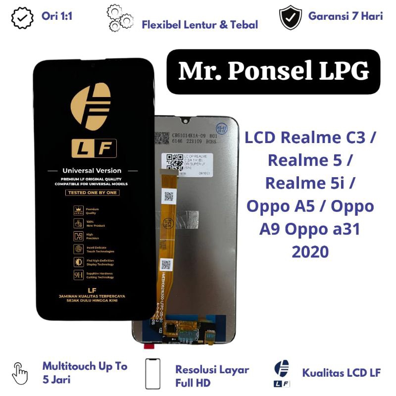 LCD+TC FULL SET OPPO A5 2020/A9 2020/A31 2020/REALME 5/REALME 5i ORI  LF
