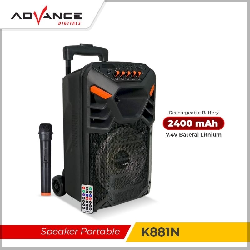 Speaker Portable 8 Inch K881 Advance