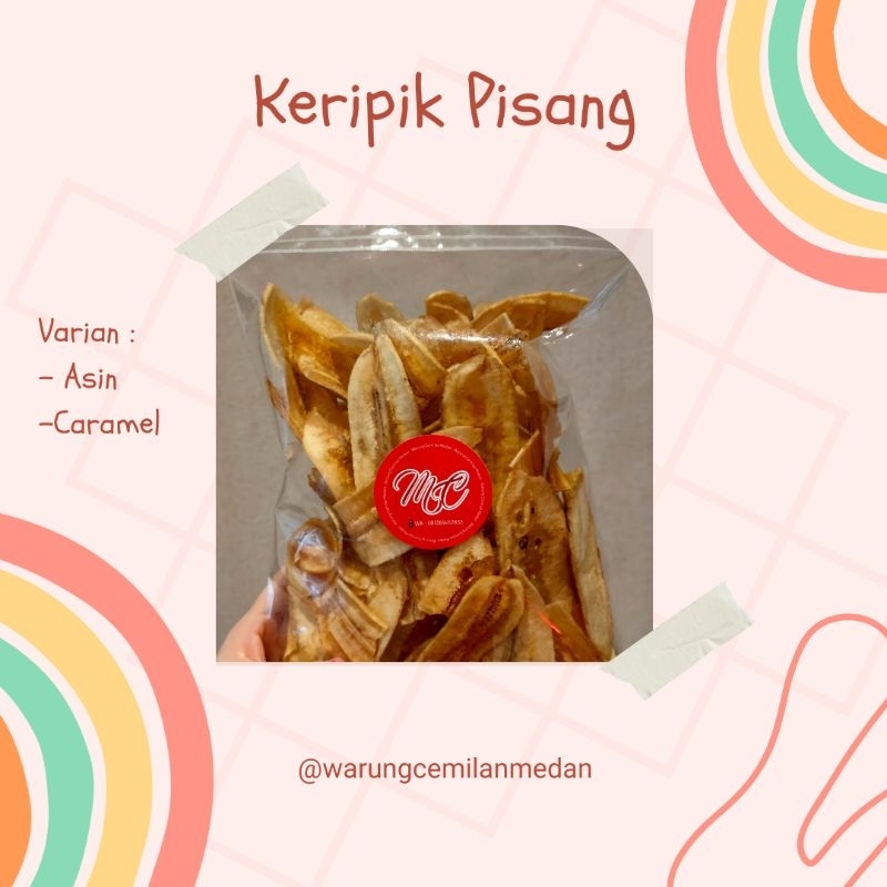 

GROSIR SNACK CEMILAN MEDAN KERIPIK PISANG ASIN CARAMEL 250 GRAM