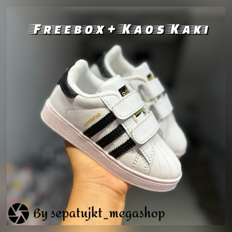 Sepatu Adidas superstar anak Size 20-35 Gratis Box dan Kaos Kaki