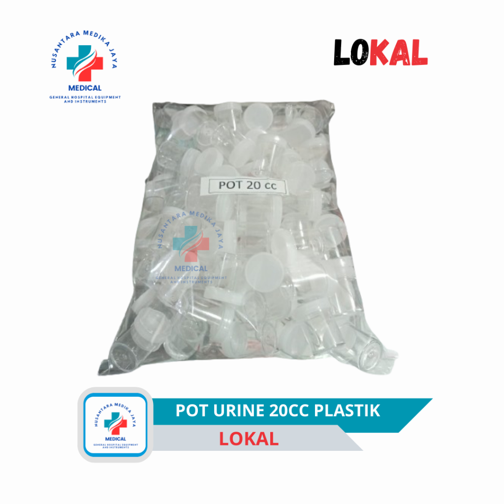 Pot Urine 20cc - Botol Plastik 20 ml Pot Obat - Cup Urine - Cream 20 cc Per Pack isi 100 botol