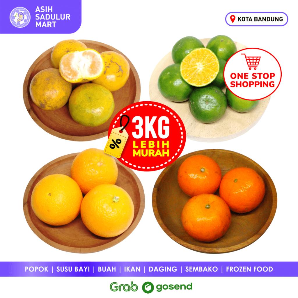 

[PROMO 3KG] Jeruk Medan / Jeruk Peras / Jeruk Sankis / Jeruk Wokam Buah Segar Bandung | Asih Sadulur Mart