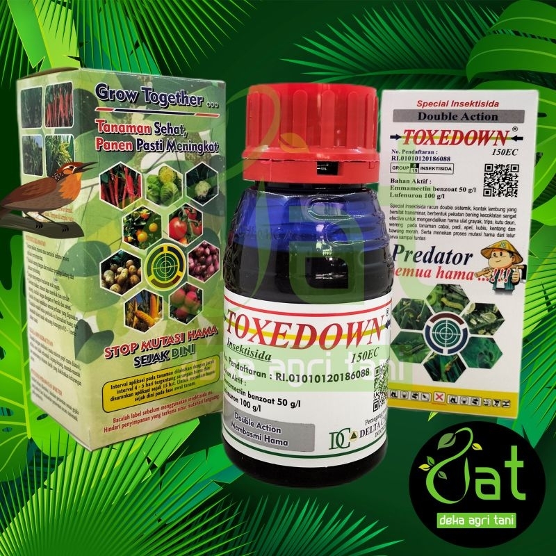 INSEKTISIDA TOXEDOWN 150EC DOUBEL ACTION 250ML -bahan aktif:Emmamectin benzoat 50 g/l
Lufenuron 100 