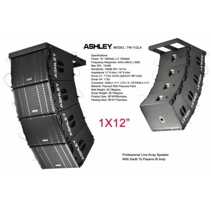 Speaker Line Array ASHLEY TW 112 LA TW112LA TW 112LA ORIGINAL 1 X 12