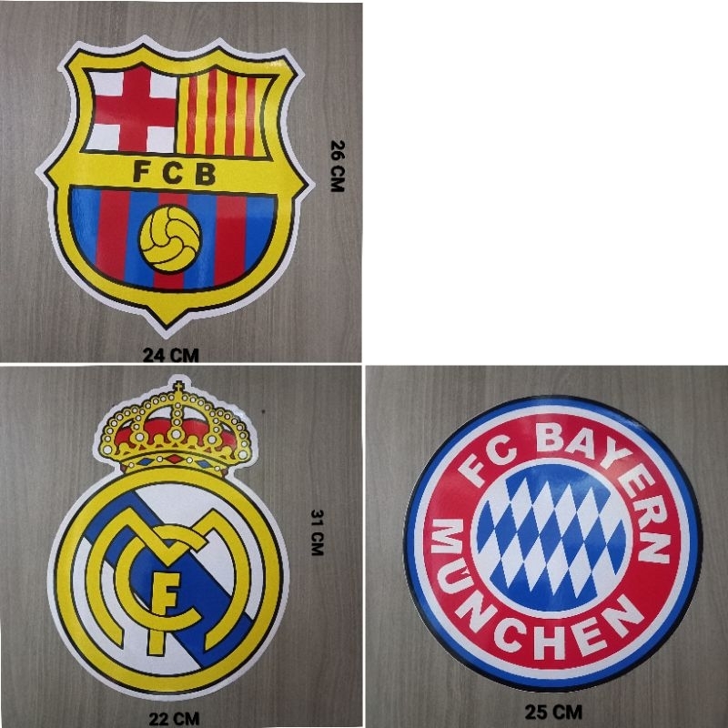 

STIKER LOGO BARCELONA REAL MADRID BAYERN MUNCHEN BESAR
