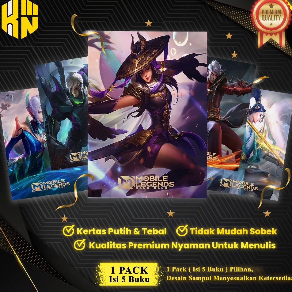 

TEBUS MURAH KENIND Buku Tulis Sekolah Custom Tema MOBILE LEGEND ROLE Bergaris 38 Lembar 1 Pak Isi 5 Buku Buku Tulis Anime Buku Aesthetic Buku Catatan paper stationery