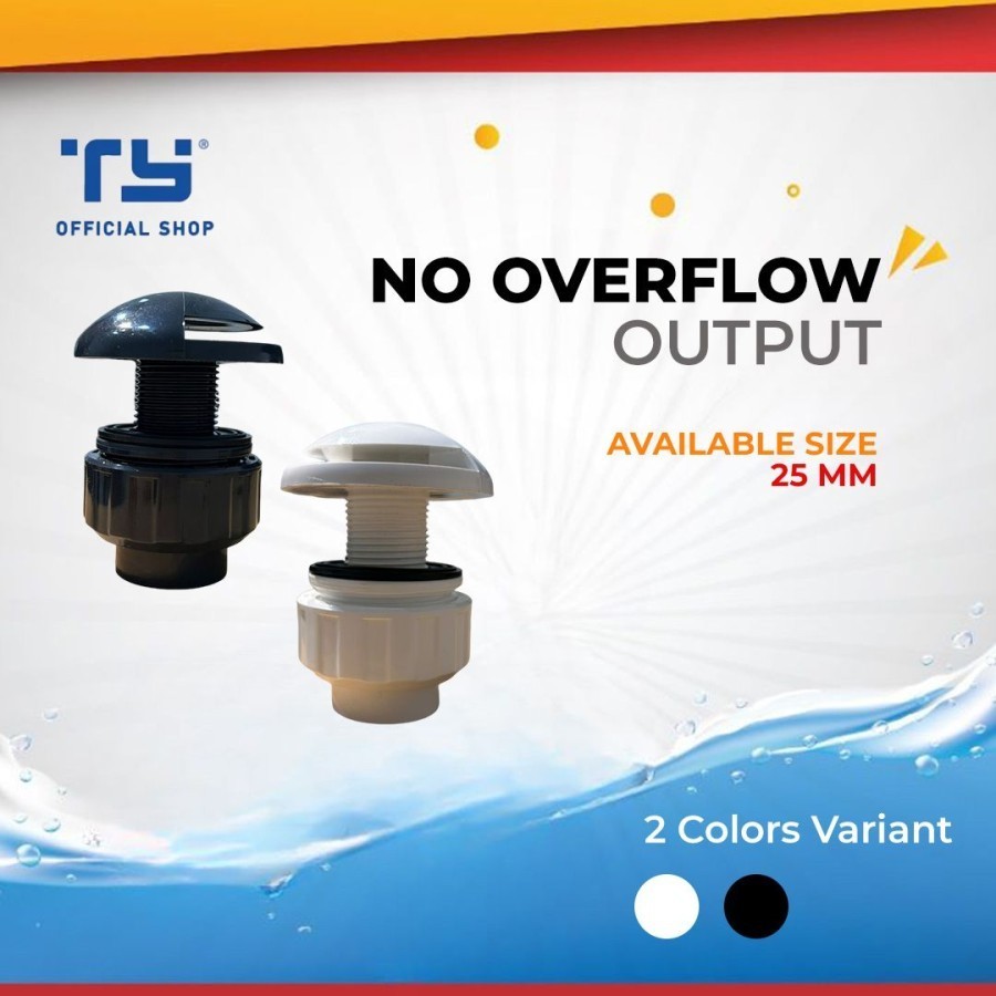 JOZZYMARY - TY NO OVERFLOW OUTLET PIPA PIPE U-PVC BY 3 PAWNS AQUARIUM KOLAM FILTER