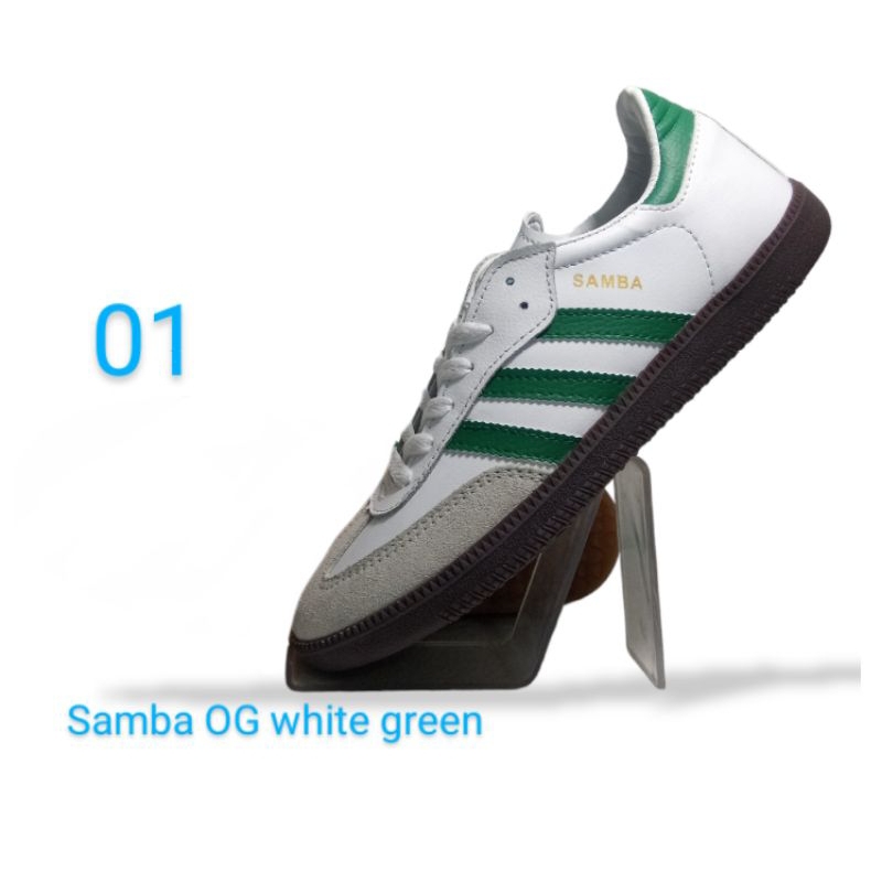 SEPATU ADIDAS SAMBA OG PUTIH HIJAU PREMIUM MIRROR 1.1 BNIB