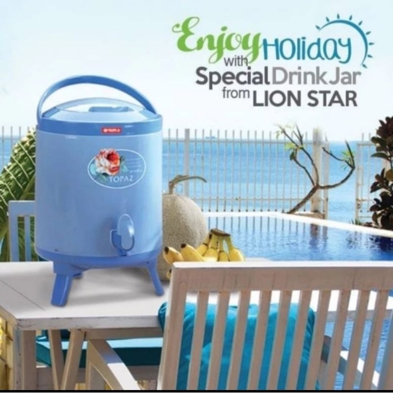 Dispenser termos air minum panas & dingin lion star 8 liter/Drink jar sahara 8 liter