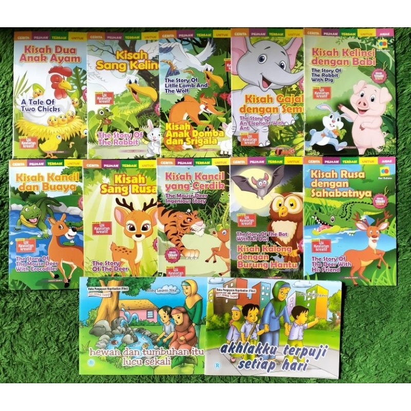 ORIGINAL BUKU DONGENG CERITA ANAK KISAH DUA ANAK DOMBA SRIGALA AYAM SANG KELINCI GAJAH DENGAN SEMUT 