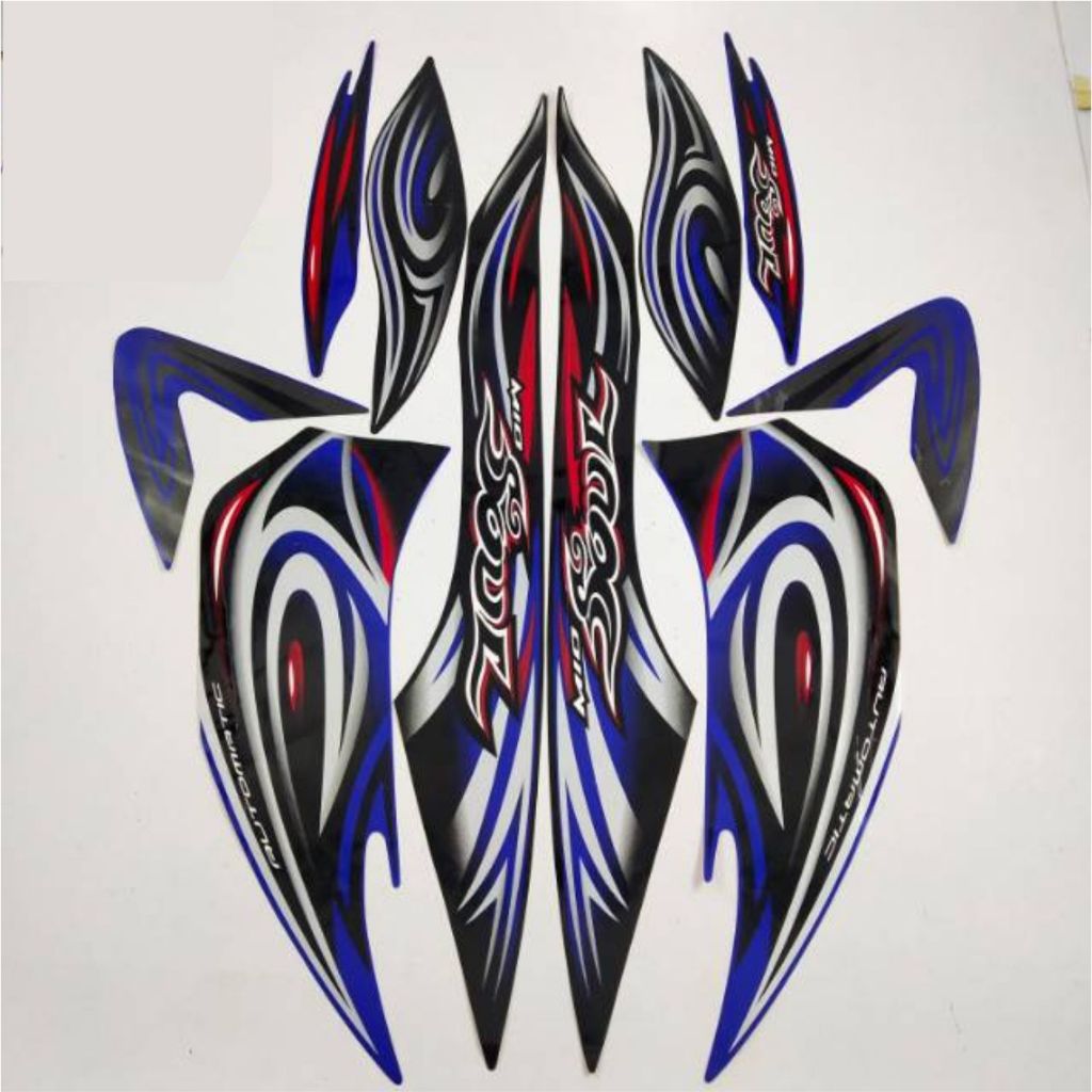 Stiker Striping Standar Yamaha Mio Soul 2008 Biru Hitam  Striping  Standar Termurah Dan Terlaris
