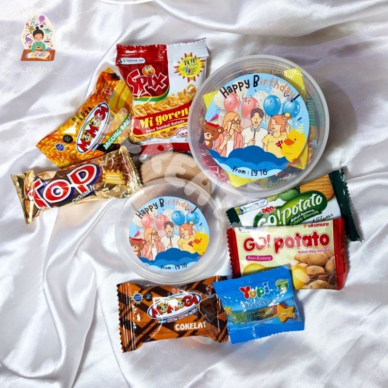 

hampers toples ultah anak / hampers ualng tahun / snack ulang tahun / souvenir ulang tahun / toples ulamg tahun / jajan ulang tahun / souvenir valentine / hampers valentine / snack packaging