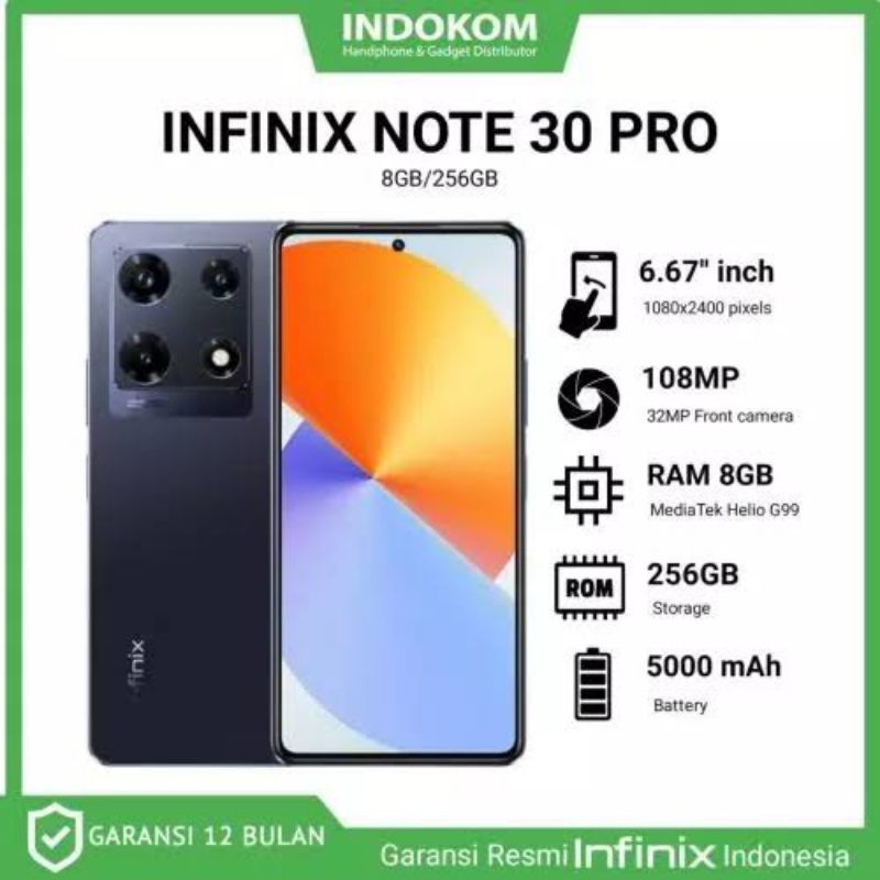 INFINIX NOTE 30 PRO RAM 8/256 GB GARANSI RESMI INFINIX