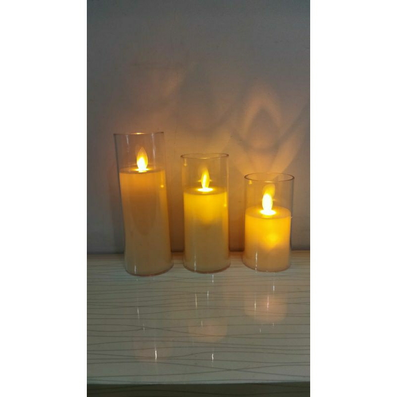 Lilin Elektrik Goyang + Tabung Aklirik / Lilin LED / Lilin Elektrik Tabung / Lilin Elektrik Unik