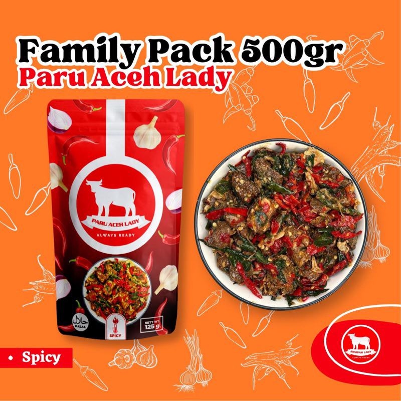 

Family Pack - Paru Aceh Spicy / COD / Kirim Seluruh Indonesia / Rempah Lady / Lauk Siap Saji / 500gr