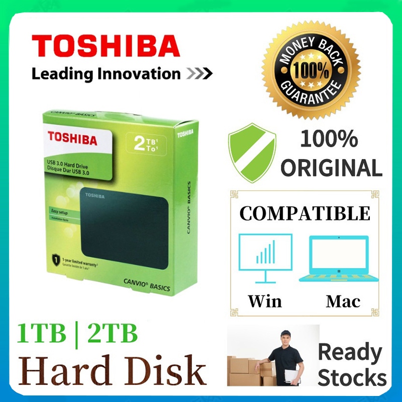 Toshiba Hardisk Eksternal 1TB/2TB HD Harddisk External / HDD External USB 3.0 Portable Eksternal Har