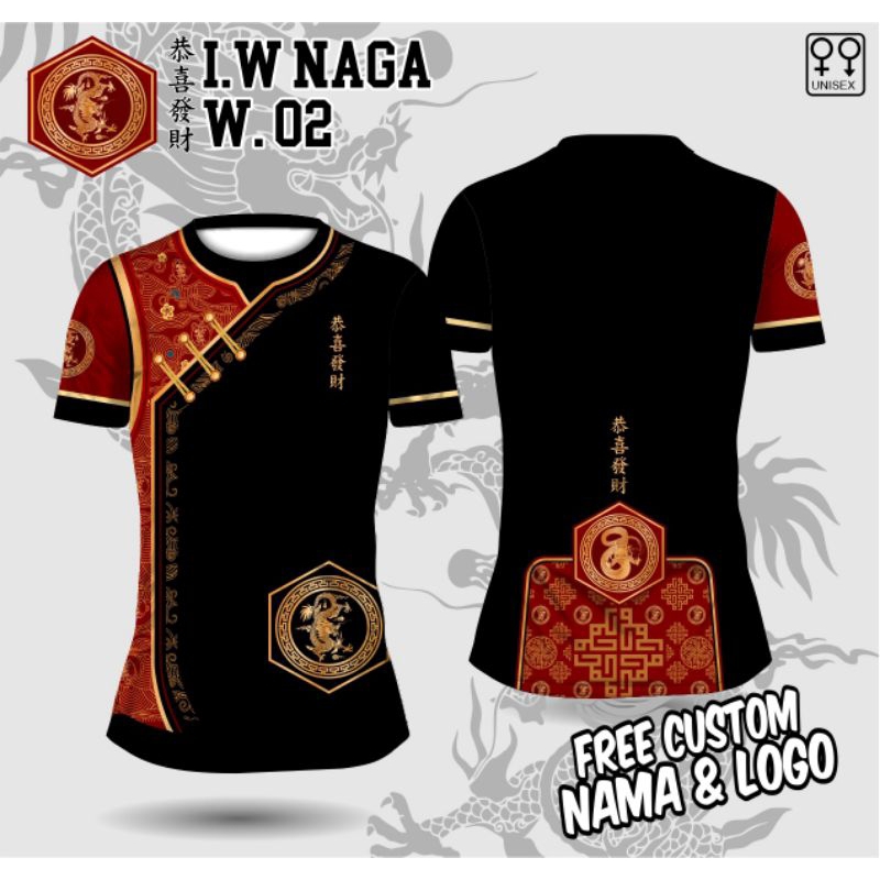 CHEONGSAM SHIO NAGA WANITA KAOS JERSEY IMLEK TAHUN BARU CINA 2024