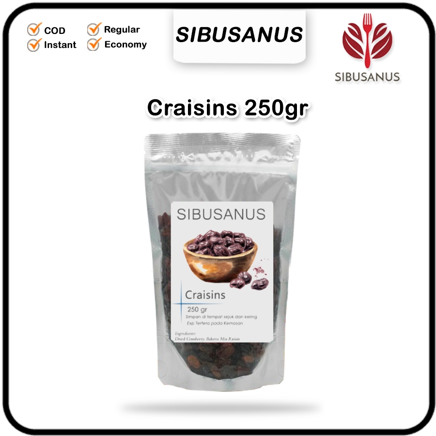 

Cranberry Mix Raisin Kranberi Kering Campur Buah Kismis 250 gram Golden Black Brown Raisins