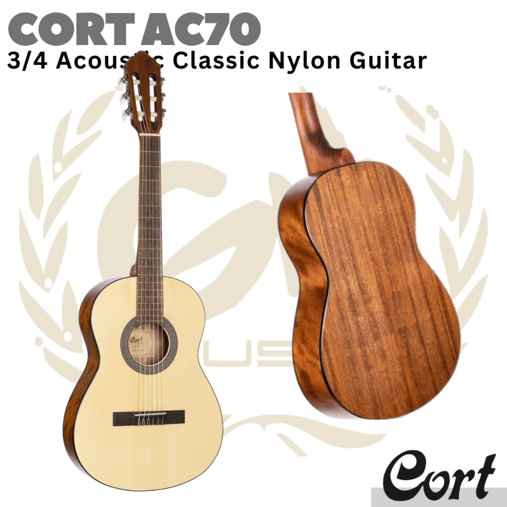 CORT AC70 3/4 Junior Acoustic Classic Nylon Guitar | Gitar Nilon Mini