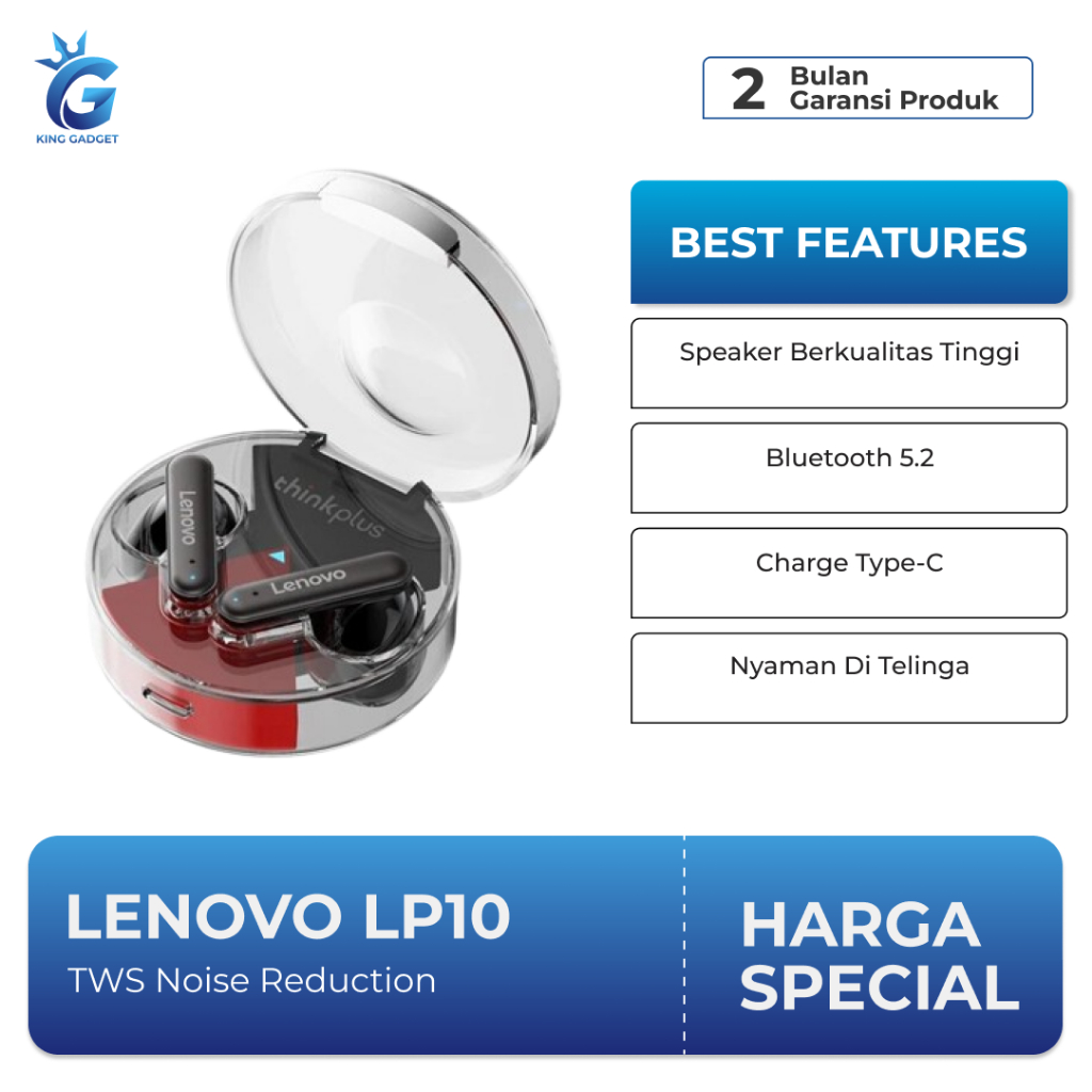 Lenovo LP10 Earphone Bluetooth 5.2 Noise Reduction