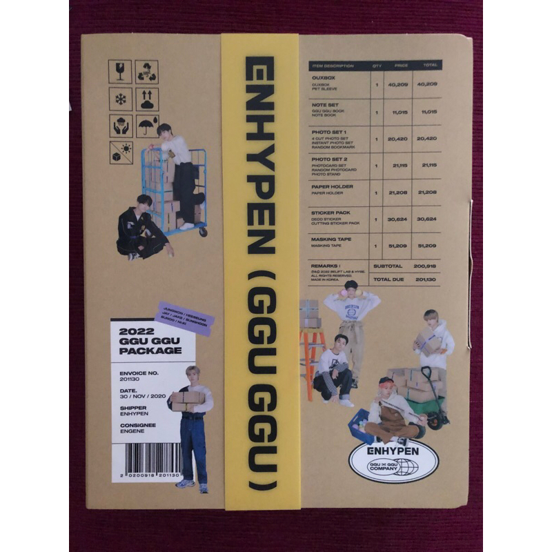 READY STOCK OFFICIAL SHARING ENHYPEN GGU GGU PACKAGE 2022