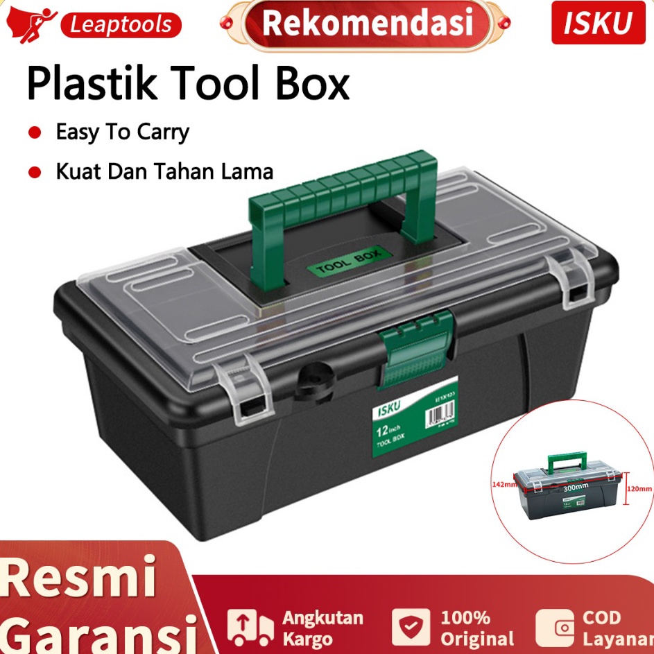 cB Isku Tool Box 12 Inch Kotak Peralatan Bahan PP Tool Box Plastik