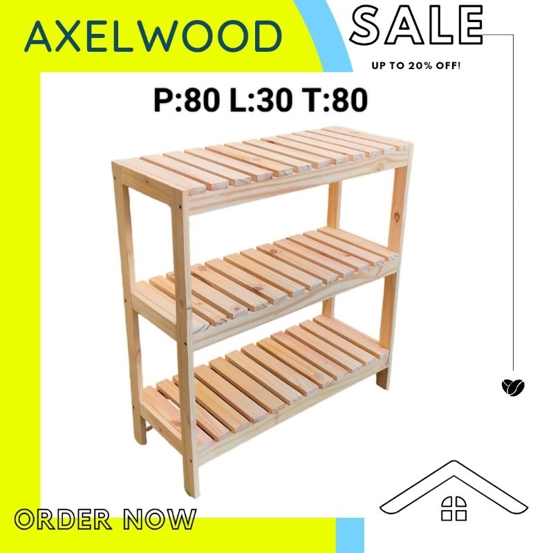 Rak serbaguna/rak susun/rak susun 3 tingkat/rak susun kayu