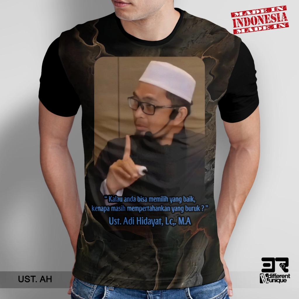 Baju Kaos / tshirt dakwah ustad adi hidayat fullprinting original - UST.AH