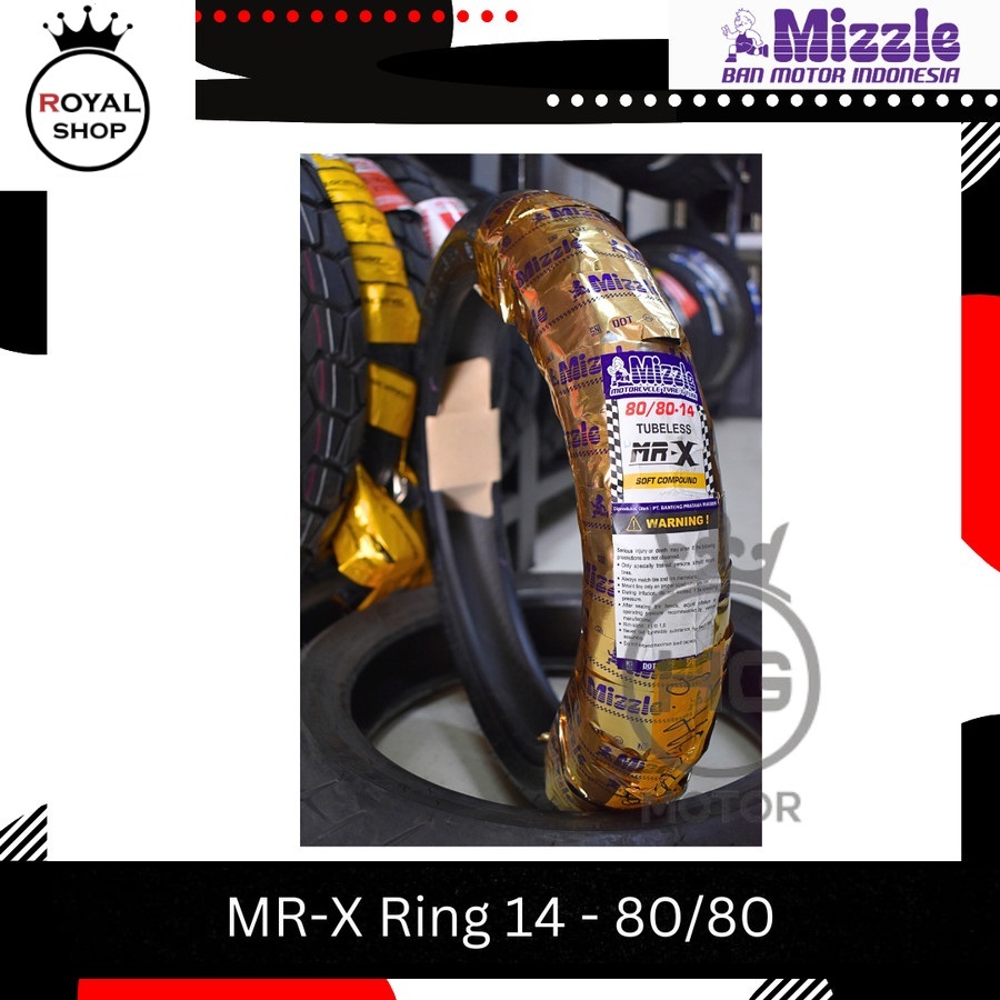 BAN LUAR MIZZLE MR-X MR X MRX SOFT COMPOUND 80/80 90/80 RING 14 TUBLES - 90/80