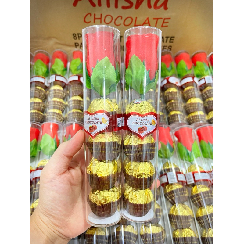 

CemilanBintan ( Ailisha rose coklat isi 4) valentine Coklat mawar
