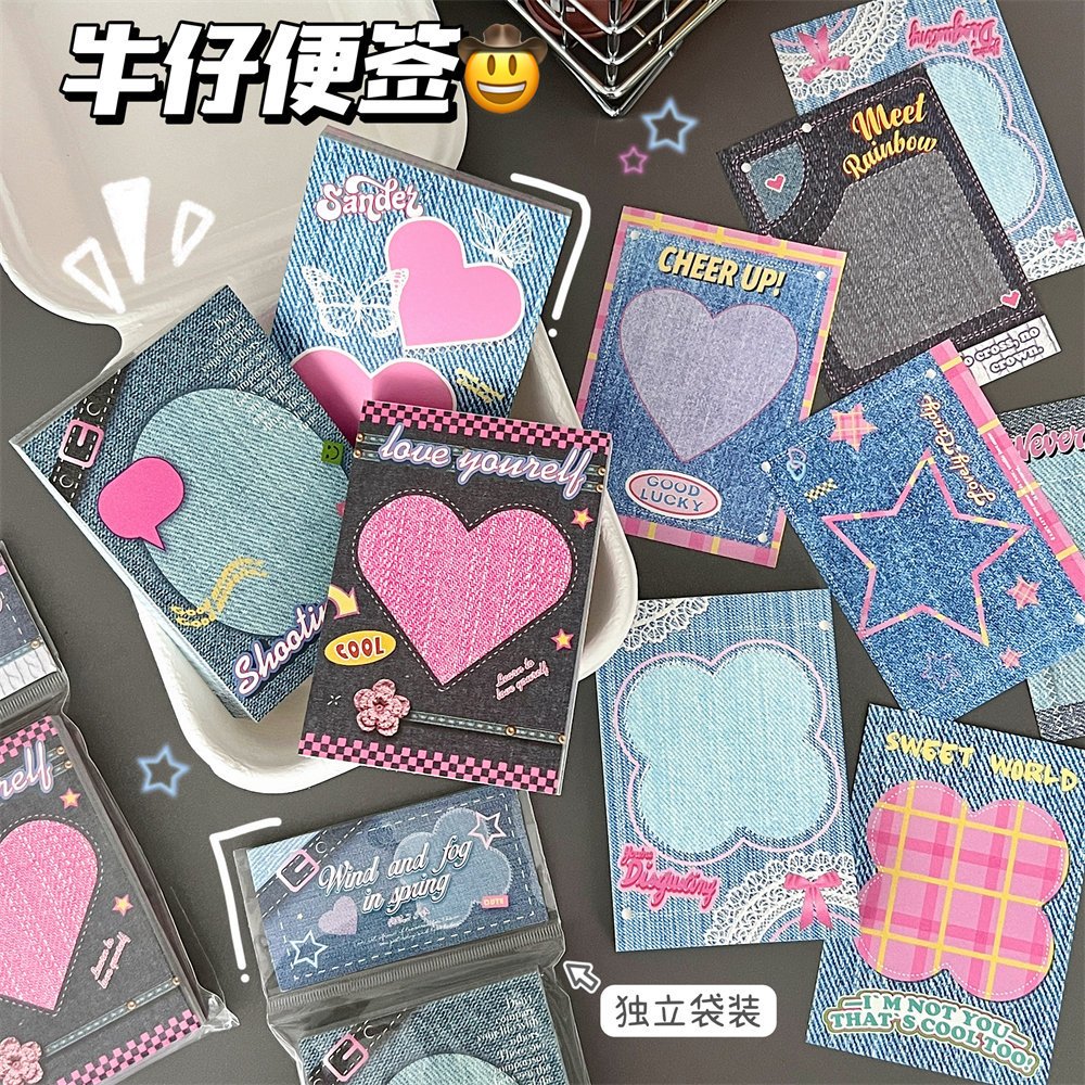 

Memo Pad Motif Jeans Unik Lucu Mini Notes Wall Deco Paper B010