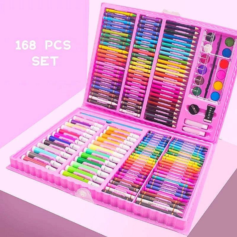 

Art Set Crayon isi 168 Pcs / Pensil Warna Pastel Crayon Alat Mewarnai Gambar