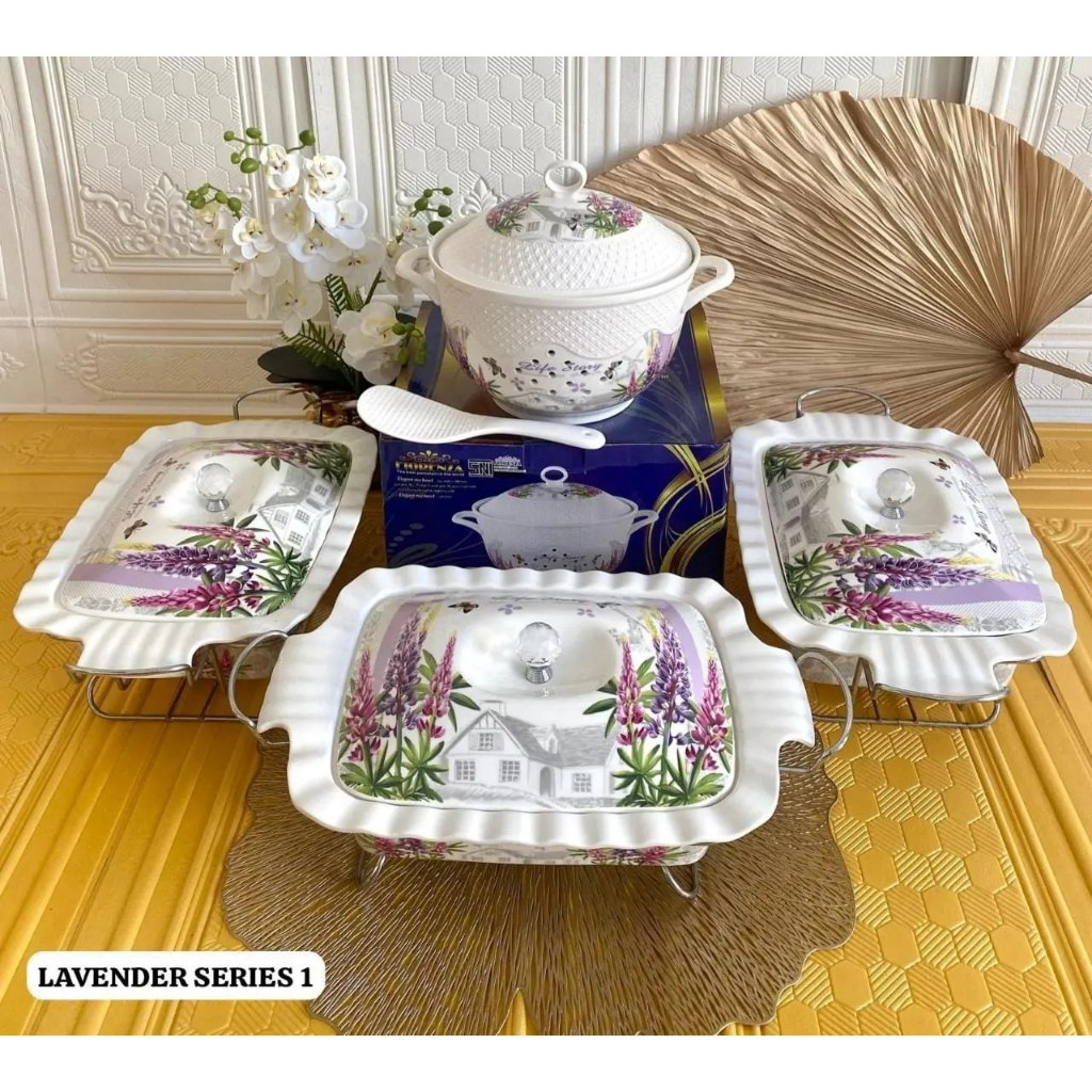 Prasmanan Keramik Fiorenza Lavender Series 1 isi 4 Pcs