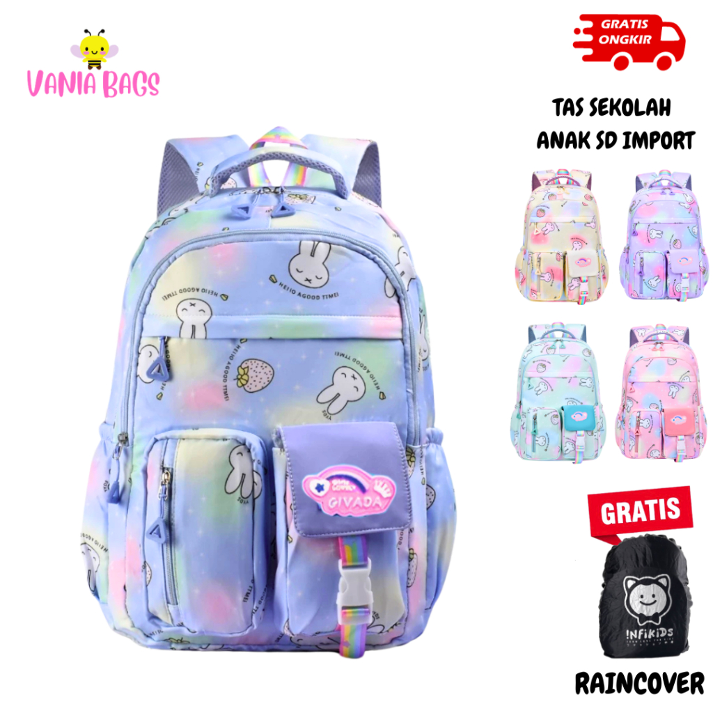 tas sekolah anak perempuan sd remaja tas anak sd perempuan motif korean style waterproof
