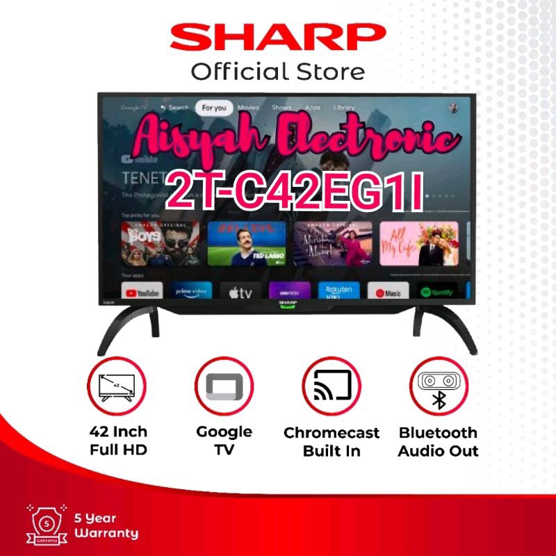 GOOGLE TV SHARP 42EG1I 42 INCH GARANSI 5 TAHUN