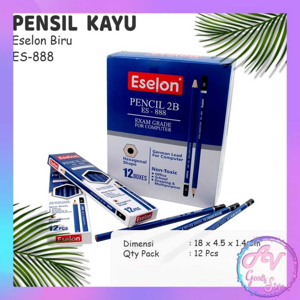 

PENSIL 2B ESELON (12pcs) / 1pak Pensil Kayu 2B isi 12pcs / 1lusin pencil