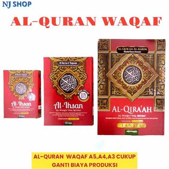 [AL-Quran ] - AL-QUR'AN WAKAF  A3 A4 A5 Terjemah Perkata Non Terjemah/Quran A3,A4,A5 Wakaf Hardcover