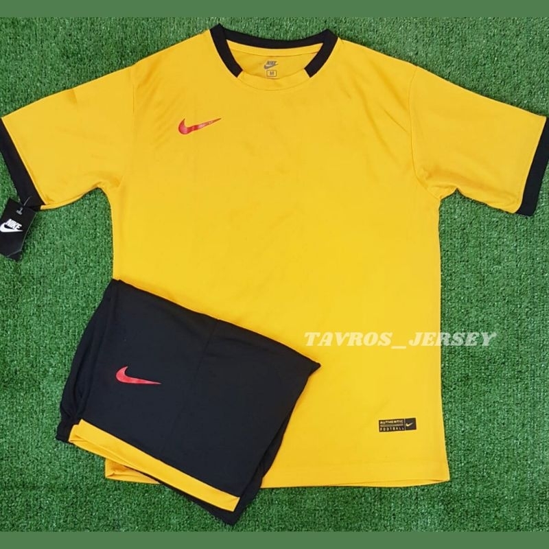 SETELAN DEWASA NIKE DRI-FIT TERBARU JERSEY TIM SEPAK BOLA KUNING POLOS TIMNAS M-XL