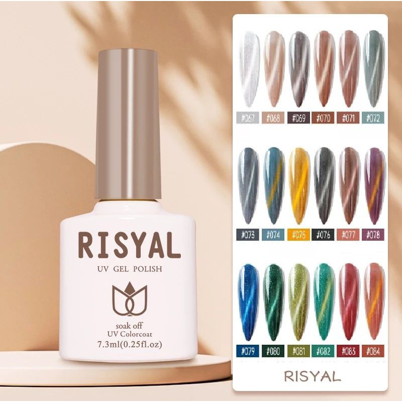 CAT EYE RISYAL WARNA KUTEK GEL UV LED / KUTEK EYE CAT / KUTEKS GEL / GEL POLISH / SOAK OFF / NAIL